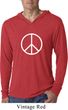 Mens Shirt Basic Peace White Lightweight Hoodie Tee T-Shirt