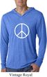 Mens Shirt Basic Peace White Lightweight Hoodie Tee T-Shirt