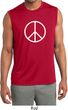 Mens Shirt Basic Peace White Sleeveless Moisture Wicking Tee T-Shirt