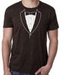 Mens Shirt Basic White Tuxedo Burnout Tee T-Shirt