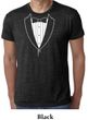 Mens Shirt Basic White Tuxedo Burnout Tee T-Shirt