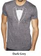 Mens Shirt Basic White Tuxedo Burnout Tee T-Shirt