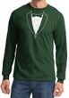 Mens Shirt Basic White Tuxedo Long Sleeve Tee T-Shirt