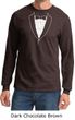 Mens Shirt Basic White Tuxedo Long Sleeve Tee T-Shirt