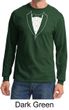 Mens Shirt Basic White Tuxedo Long Sleeve Tee T-Shirt