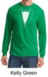 Mens Shirt Basic White Tuxedo Long Sleeve Tee T-Shirt