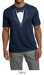 Mens Shirt Basic White Tuxedo Moisture Wicking Tee T-Shirt