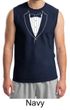 Mens Shirt Basic White Tuxedo Muscle Tee T-Shirt