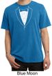 Mens Shirt Basic White Tuxedo Pigment Dyed Tee T-Shirt