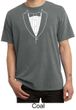 Mens Shirt Basic White Tuxedo Pigment Dyed Tee T-Shirt
