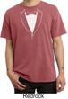 Mens Shirt Basic White Tuxedo Pigment Dyed Tee T-Shirt
