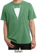 Mens Shirt Basic White Tuxedo Pigment Dyed Tee T-Shirt