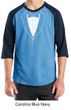 Mens Shirt Basic White Tuxedo Raglan Tee T-Shirt