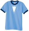 Mens Shirt Basic White Tuxedo Ringer Tee T-Shirt