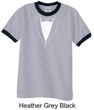 Mens Shirt Basic White Tuxedo Ringer Tee T-Shirt