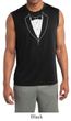 Mens Shirt Basic White Tuxedo Sleeveless Moisture Wicking Tee T-Shirt