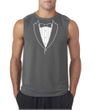 Mens Shirt Basic White Tuxedo Sleeveless Tee T-Shirt