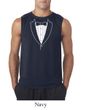 Mens Shirt Basic White Tuxedo Sleeveless Tee T-Shirt