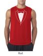 Mens Shirt Basic White Tuxedo Sleeveless Tee T-Shirt