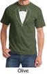 Mens Shirt Basic White Tuxedo Tee T-Shirt