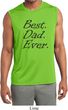 Mens Shirt Best Dad Ever Black Print Sleeveless Moisture Wicking Tee