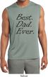 Mens Shirt Best Dad Ever Black Print Sleeveless Moisture Wicking Tee
