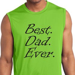 Mens Shirt Best Dad Ever Black Print Sleeveless Moisture Wicking Tee Mens Shirt Best Dad Ever Black Print Sleeveless Moisture Wicking Tee