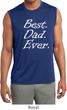 Mens Shirt Best Dad Ever White Print Sleeveless Moisture Wicking Tee