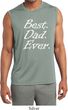 Mens Shirt Best Dad Ever White Print Sleeveless Moisture Wicking Tee