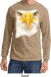 Mens Shirt Big Bald Eagle Face Long Sleeve Tee T-Shirt