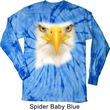 Mens Shirt Big Bald Eagle Face Long Sleeve Tie Dye Tee T-shirt