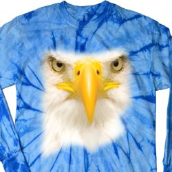 Mens Shirt Big Bald Eagle Face Long Sleeve Tie Dye Tee T-shirt Mens Shirt Big Bald Eagle Face Long Sleeve Tie Dye Tee T-shirt