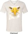 Mens Shirt Big Bald Eagle Face Tri Blend V-neck Tee T-Shirt
