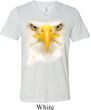 Mens Shirt Big Bald Eagle Face Tri Blend V-neck Tee T-Shirt