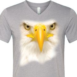 Mens Shirt Big Bald Eagle Face Tri Blend V-neck Tee T-Shirt Mens Shirt Big Bald Eagle Face Tri Blend V-neck Tee T-Shirt