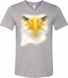Mens Shirt Big Bald Eagle Face Tri Blend V-neck Tee T-Shirt