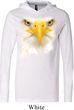 Mens Shirt Big Bald Eagle Face White Lightweight Hoodie Tee