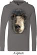 Mens Shirt Big Black Bear Face Lightweight Hoodie Tee
