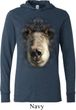 Mens Shirt Big Black Bear Face Lightweight Hoodie Tee