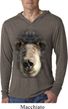 Mens Shirt Big Black Bear Face Lightweight Hoodie Tee T-Shirt