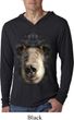 Mens Shirt Big Black Bear Face Lightweight Hoodie Tee T-Shirt