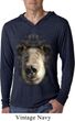 Mens Shirt Big Black Bear Face Lightweight Hoodie Tee T-Shirt