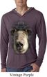Mens Shirt Big Black Bear Face Lightweight Hoodie Tee T-Shirt