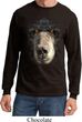 Mens Shirt Big Black Bear Face Long Sleeve Tee T-Shirt