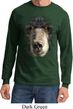 Mens Shirt Big Black Bear Face Long Sleeve Tee T-Shirt