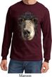 Mens Shirt Big Black Bear Face Long Sleeve Tee T-Shirt