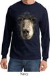 Mens Shirt Big Black Bear Face Long Sleeve Tee T-Shirt