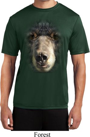 Mens Shirt Big Black Bear Face Moisture Wicking Tee T-Shirt