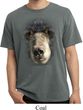 Mens Shirt Big Black Bear Face Pigment Dyed Tee T-Shirt