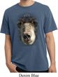 Mens Shirt Big Black Bear Face Pigment Dyed Tee T-Shirt